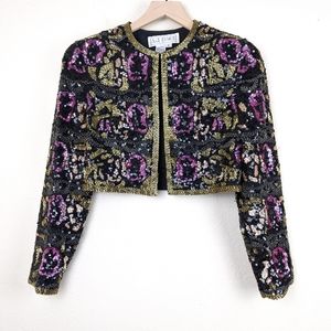 Vintage A.J. Bari Sequin Bolero Cropped Jacket